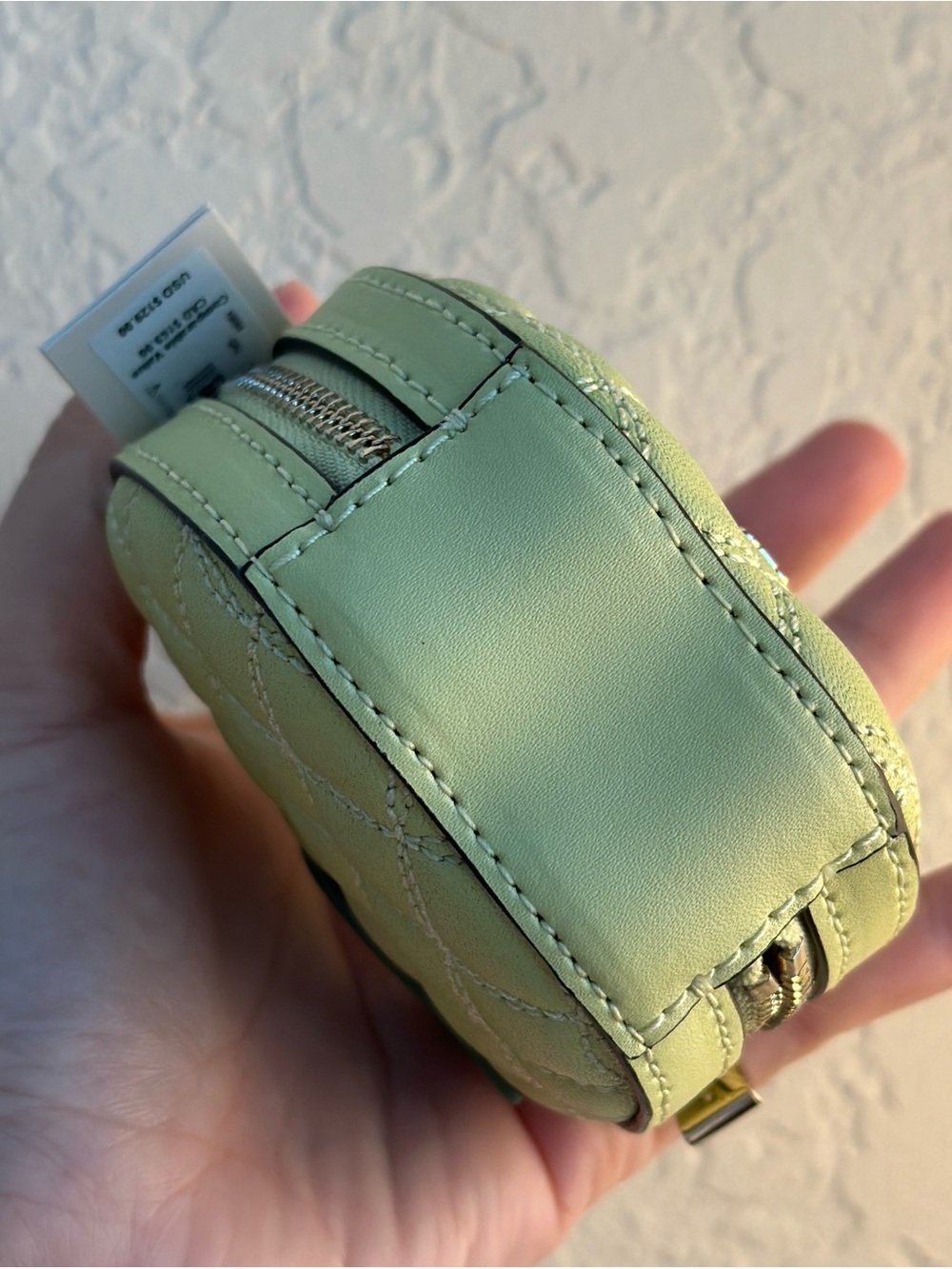 Kate Spade Quilted Green Apple Keychain Coin Purse - Picture 6 of 10